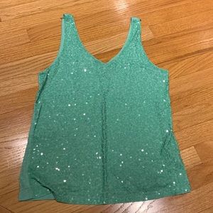 Green sequin top